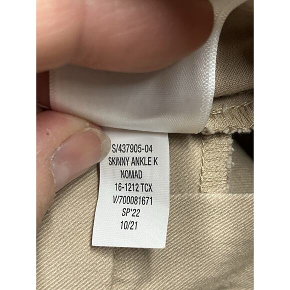 Gap Pants Woman’s Sz 2 Tan Skinny Ankle Khaki Nomad Stretch Flat Front - Picture 10 of 12